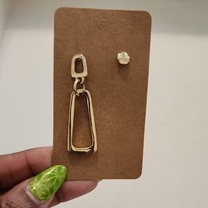 Gold Geometric Drop Earrings - Elegant Women's Jewelry Mix & Match